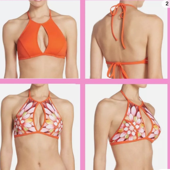 Robin Piccone 'Arianna' Reversible High Neck Bikini Top size X small - Picture 3 of 15